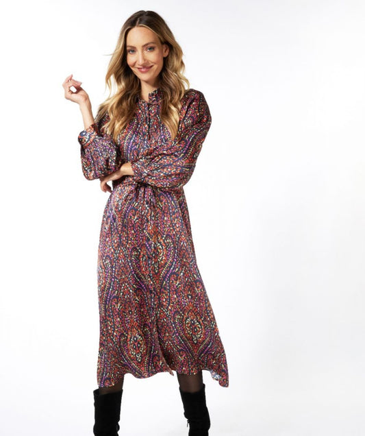 EsQualo Dress long sateen Rewilding
