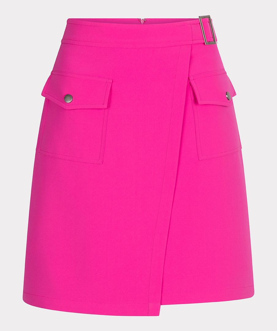 Esqualo Skirt overlap pockets city-Cerise