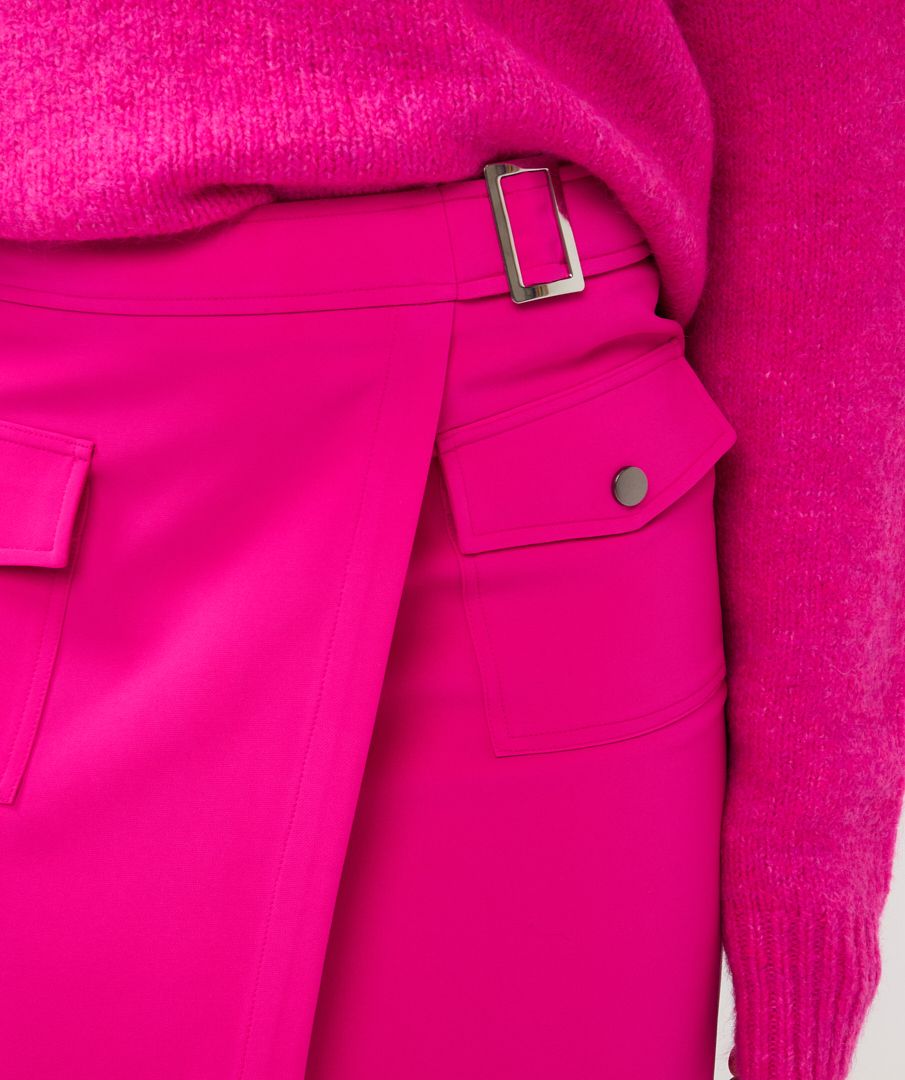 Esqualo Skirt overlap pockets city-Cerise