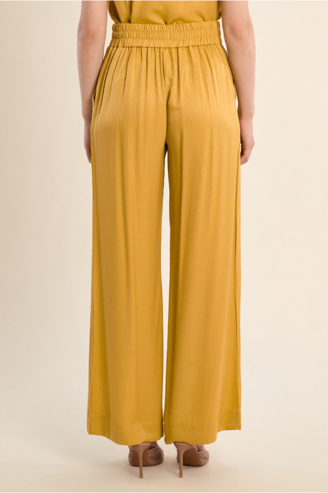 Molly Bracken Straight Flowing Trousers - Gold.