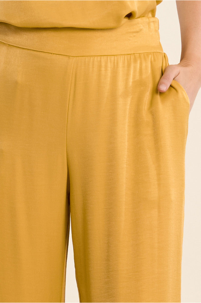 Molly Bracken Straight Flowing Trousers - Gold.