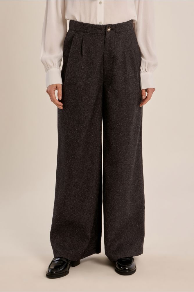 Molly Bracken Trousers - Dark Grey with White Speckles.