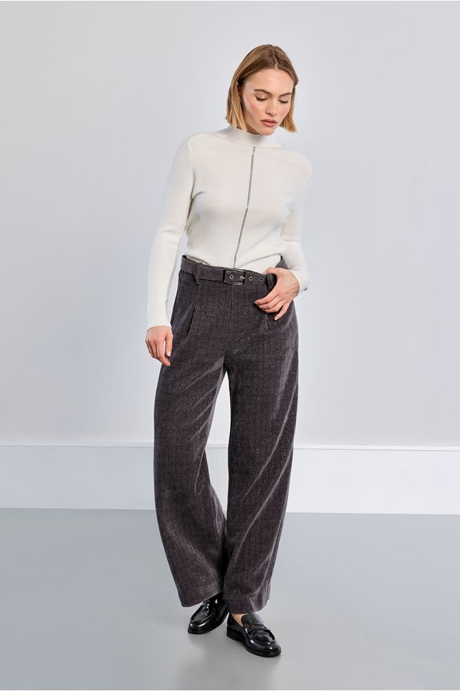 Molly Bracken High Waisted Pleated Trousers - Iridescent.