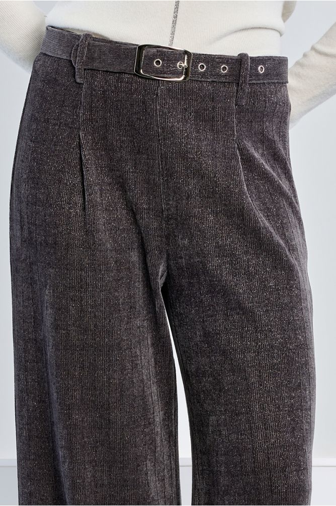 Molly Bracken High Waisted Pleated Trousers - Iridescent.