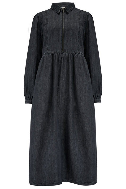 Sugarhill Kirsty Midi Smock Dress-Black