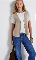 Street One Cosy Ribbed Sleeveless Cardigan