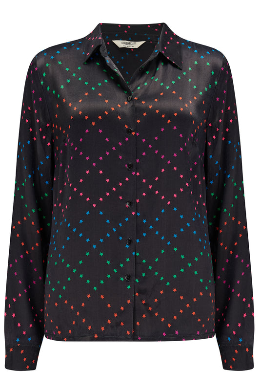 Sugarhill Alora Shirt-Black/Rainbow