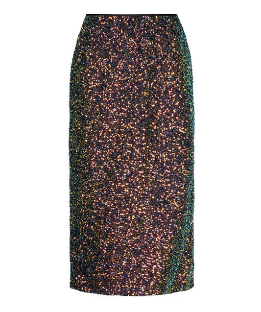 Esqualo Skirt long sequins-Multi