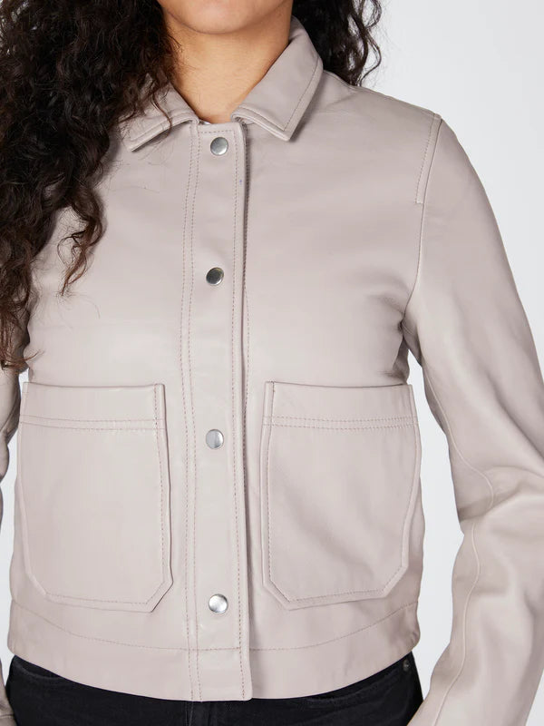 Bolongaro Trevor Leather Worker Jacket-Cashmere