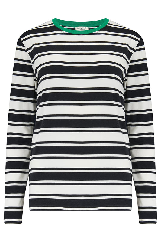 Sugarhill Brunswick Jersey Top-Blk/Wht Stripe