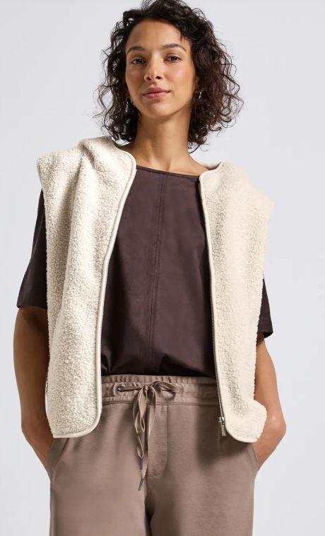 Street One LTD Qr Teddy Vest with Hoody