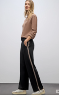 Street One Straight Leg High Waist Trousers Belt & Button Close Black 30" Leg