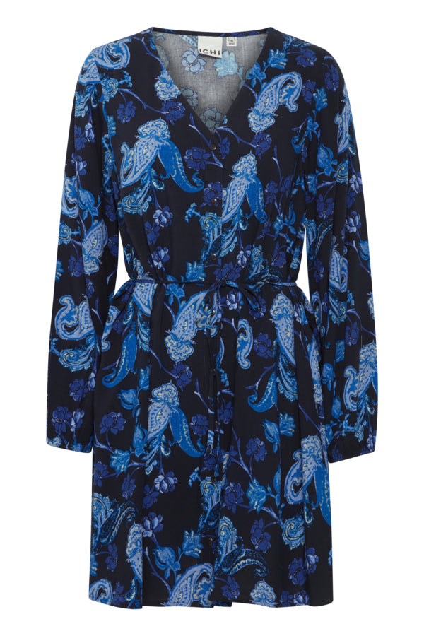 ICHI IHVERA Dress-Blue Paisley