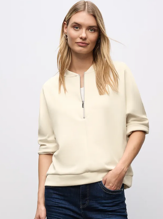 Street One Silk Look Shirt with Zipper Detail