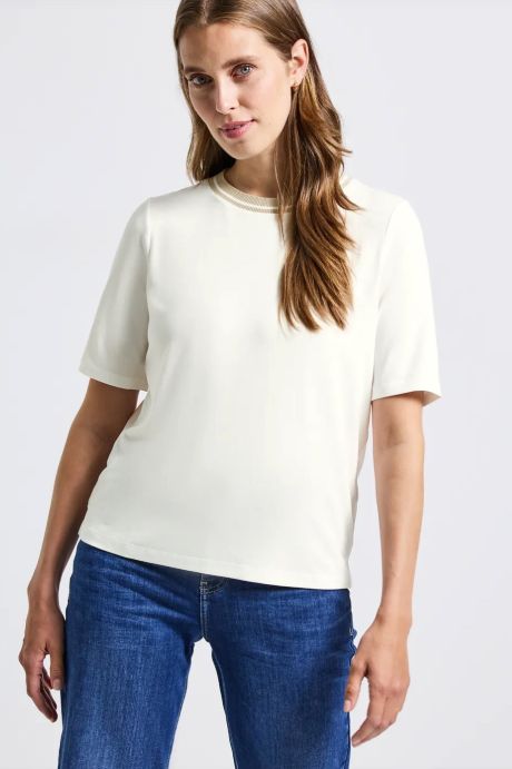 Street One Ltd QR T/Shirt with Rib Collar