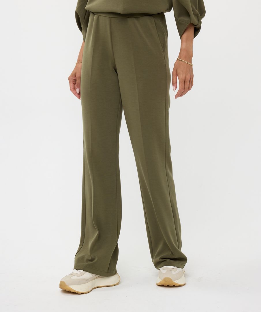 Esqualo Trousers flair-Moss Green