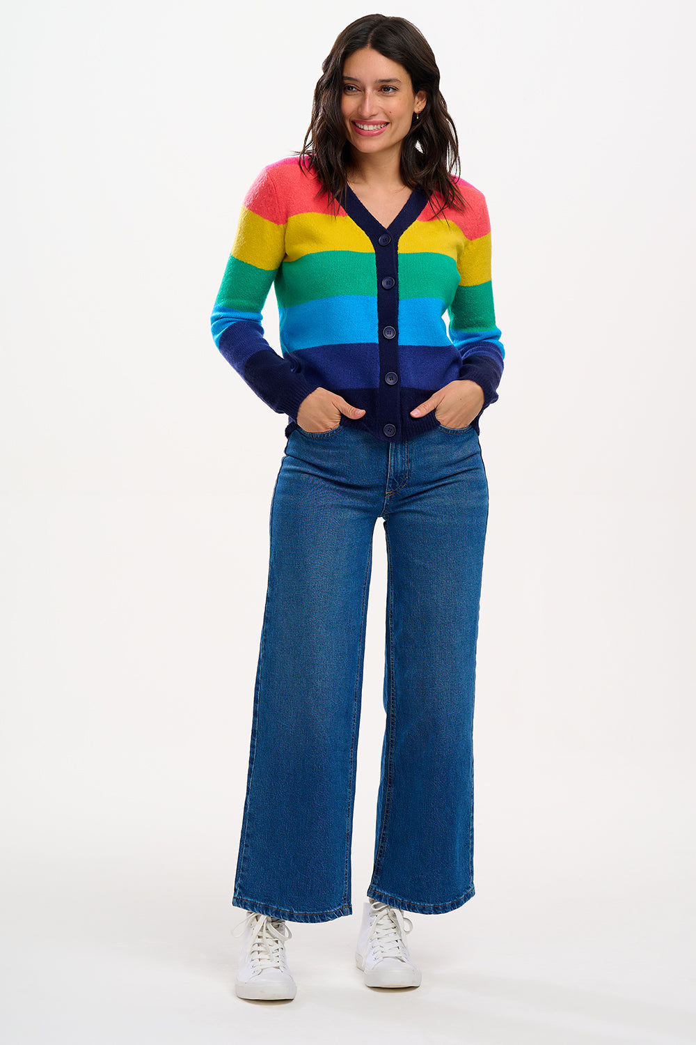 Sugarhill Izzy Cardigan-Rainbow Stripes