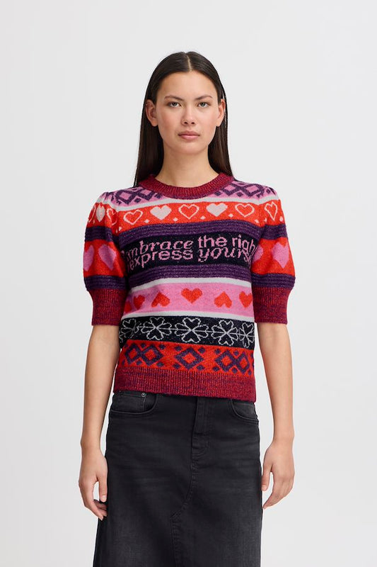 ICHI IHEDEN L/s Jumper-Multi stripe