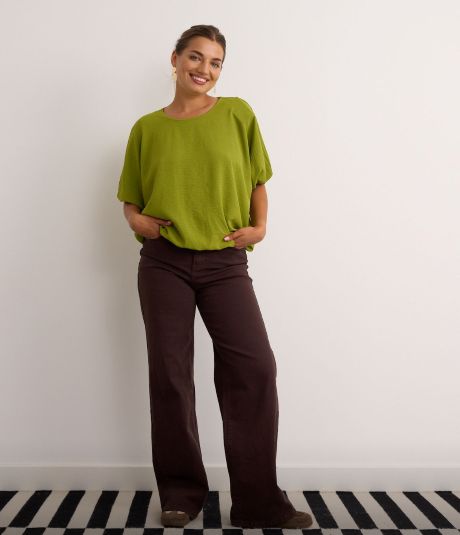 Kyla Puff Bottom & Sleeve Top Green