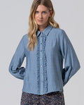 Surkana Shirt with Ruffles Grey