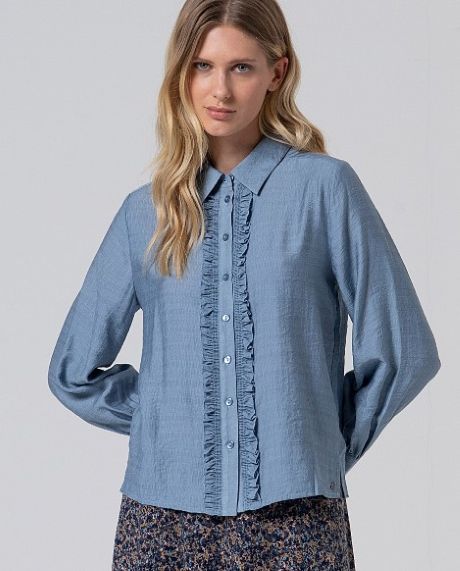 Surkana Shirt with Ruffles Grey
