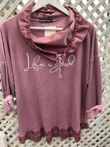 Kyla Cotton Sweatshirt with frill hem