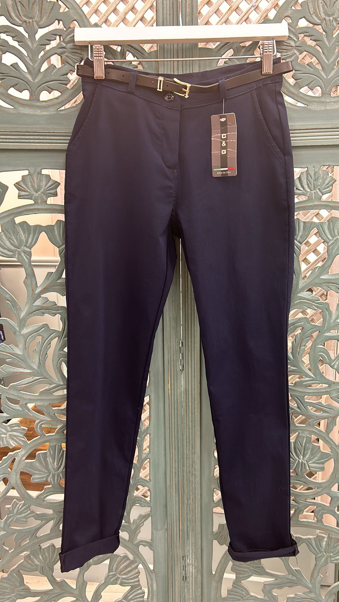 Kyla Trousers/Chinos 4 way stretch-Navy