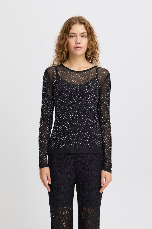 ICHI IHOVOLIA L/s Top-Black