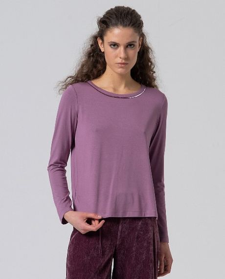 Surkana Round Neck T Shirt Plum