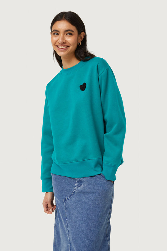 CF 43C/12009 Green Patch Sweatshirt-Blue Heart