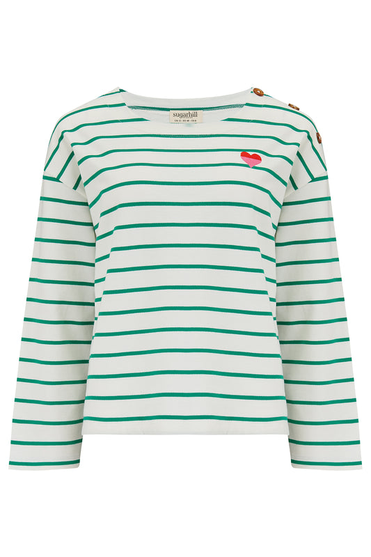 Sugarhill Celine Breton Top-White/Green