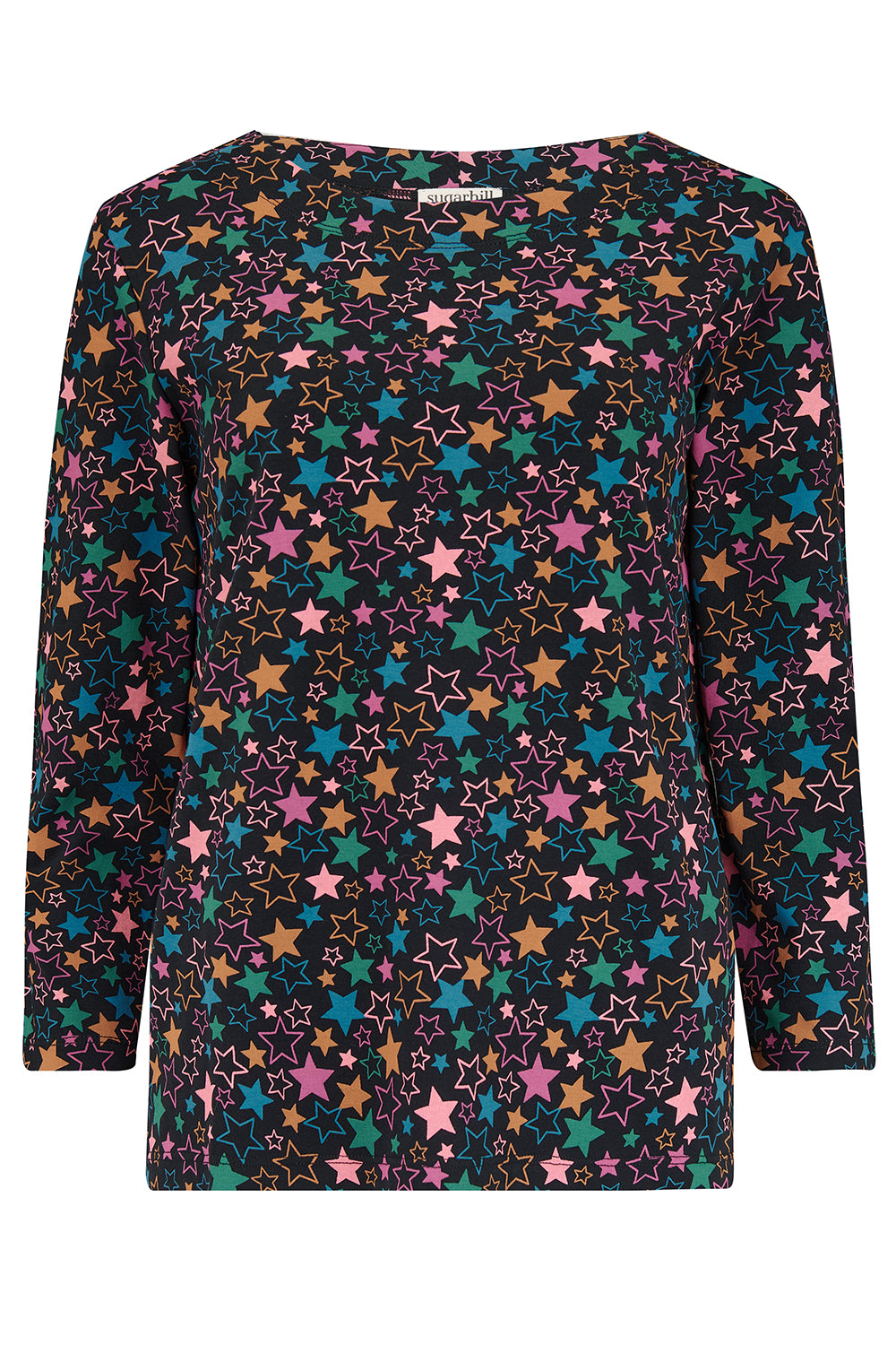 Sugarhill Noor Jersey Top-Blk/Multi Star