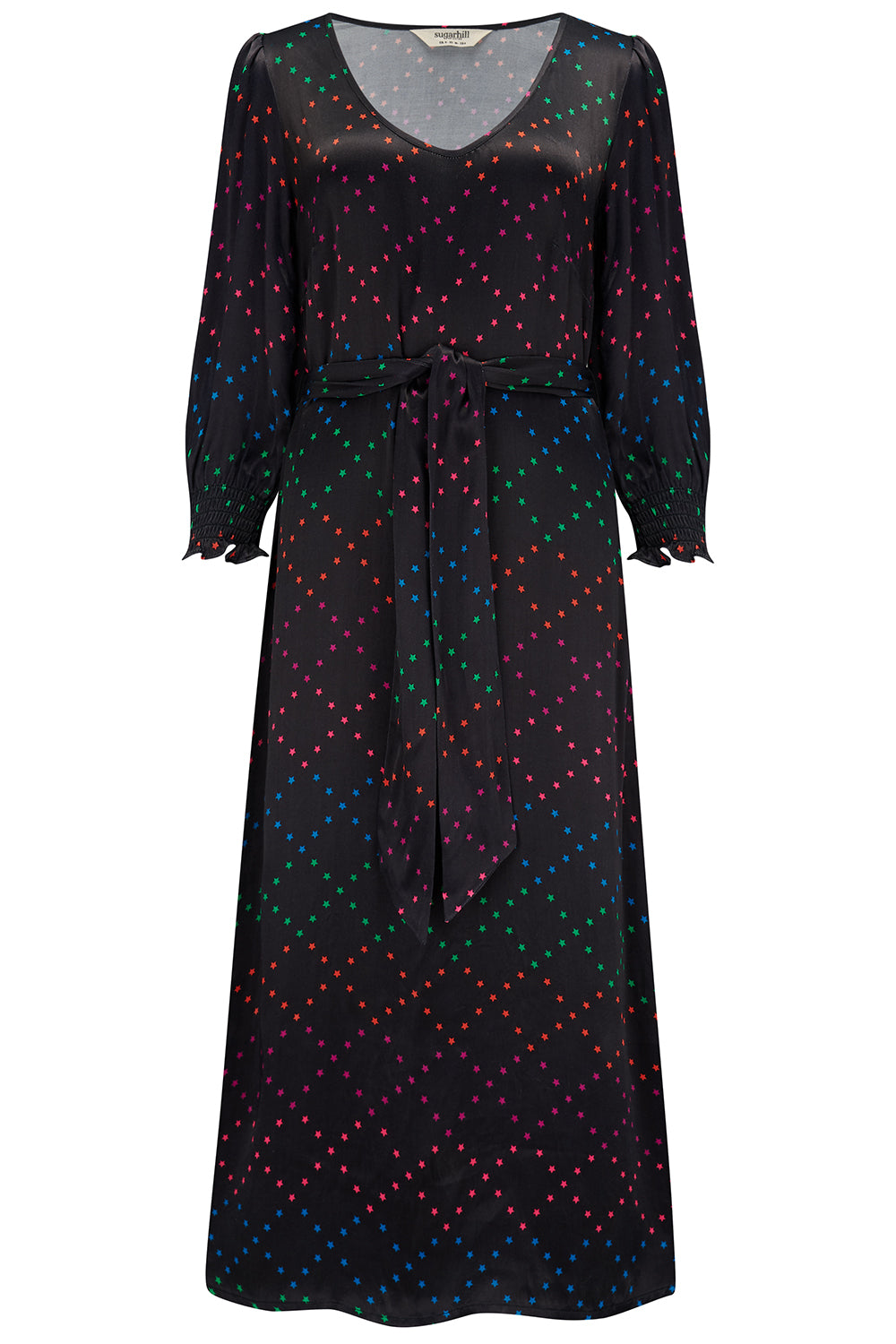 Sugarhill Linda Midi Dress-Black Rainbow