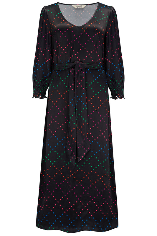 Sugarhill Linda Midi Dress-Black Rainbow