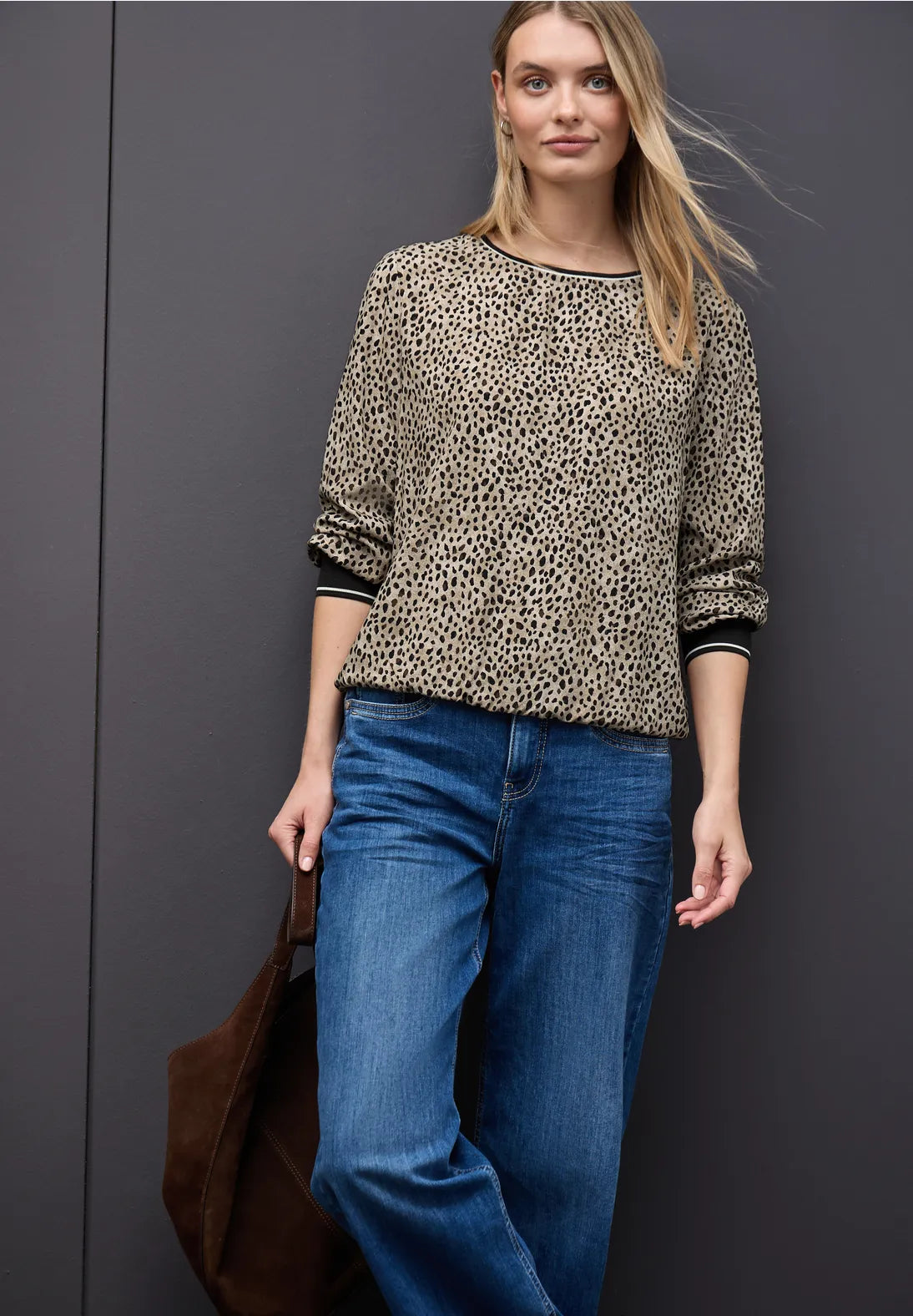 Street One Round Neck Blouse with Tape Details