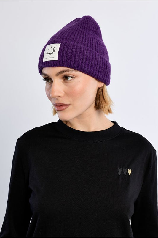 Molly Bracken Knitted Beanie - Purple.