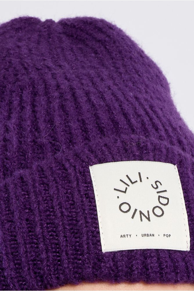 Molly Bracken Knitted Beanie - Purple.