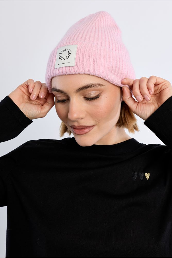 Molly Bracken Knitted Beanie - Soft Pink.