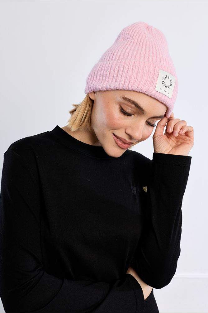 Molly Bracken Knitted Beanie - Soft Pink.