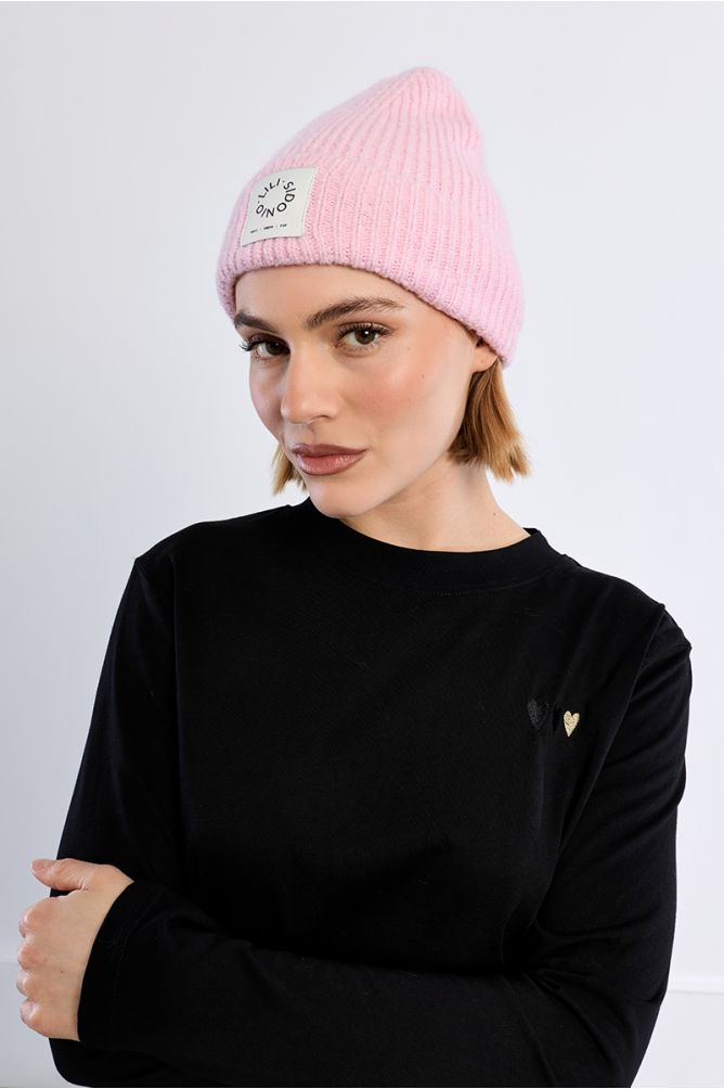 Molly Bracken Knitted Beanie - Soft Pink.