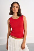 Molly Bracken Knitted Tank Top - Red.