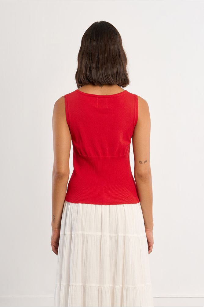 Molly Bracken Knitted Tank Top - Red.