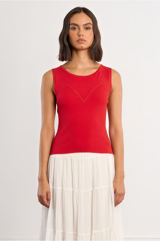 Molly Bracken Knitted Tank Top - Red.
