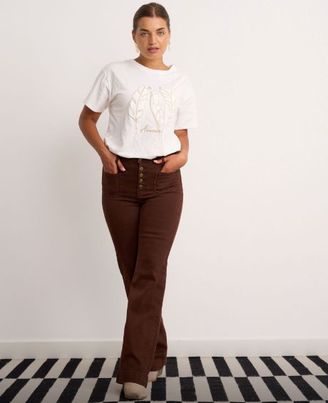 Kyla Leaf T/Shirt Cream