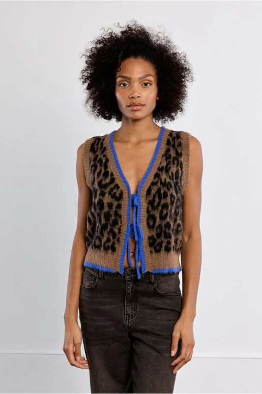 Molly Bracken Sleeveless Knit - Leopard Mix