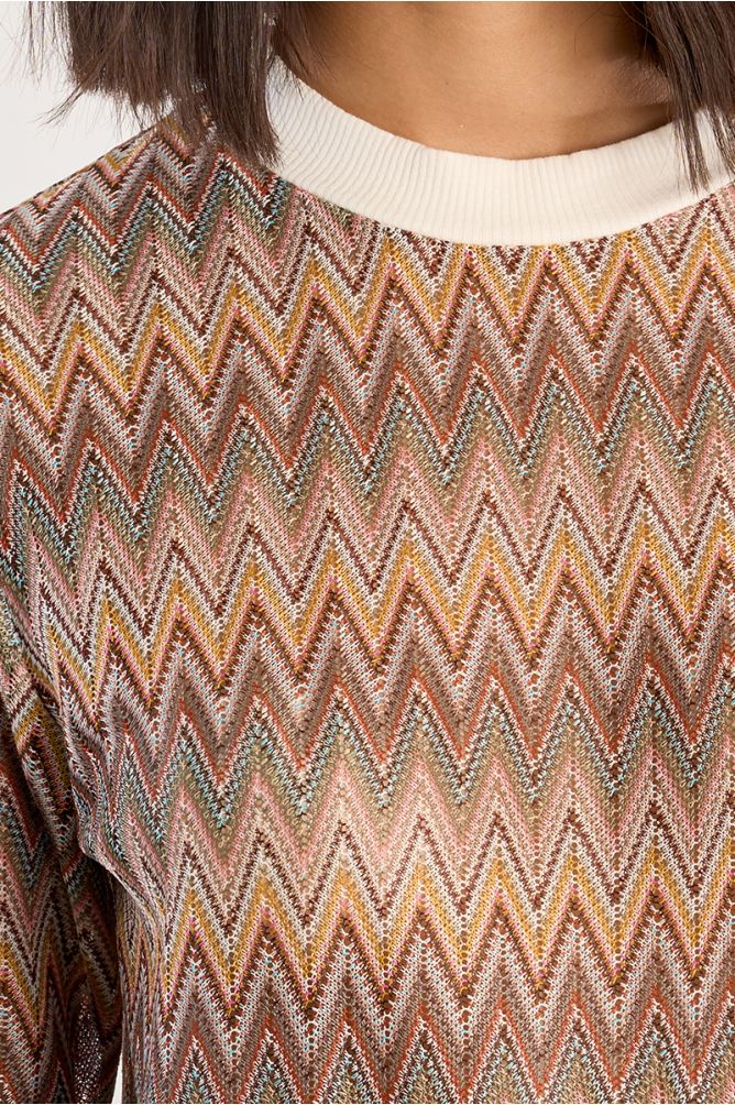 Molly Bracken Long Sleeve Top - Beige Mix.