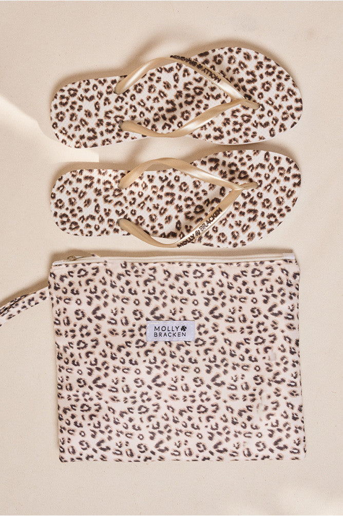Molly Bracken Maud Printed Pouch - Leopard