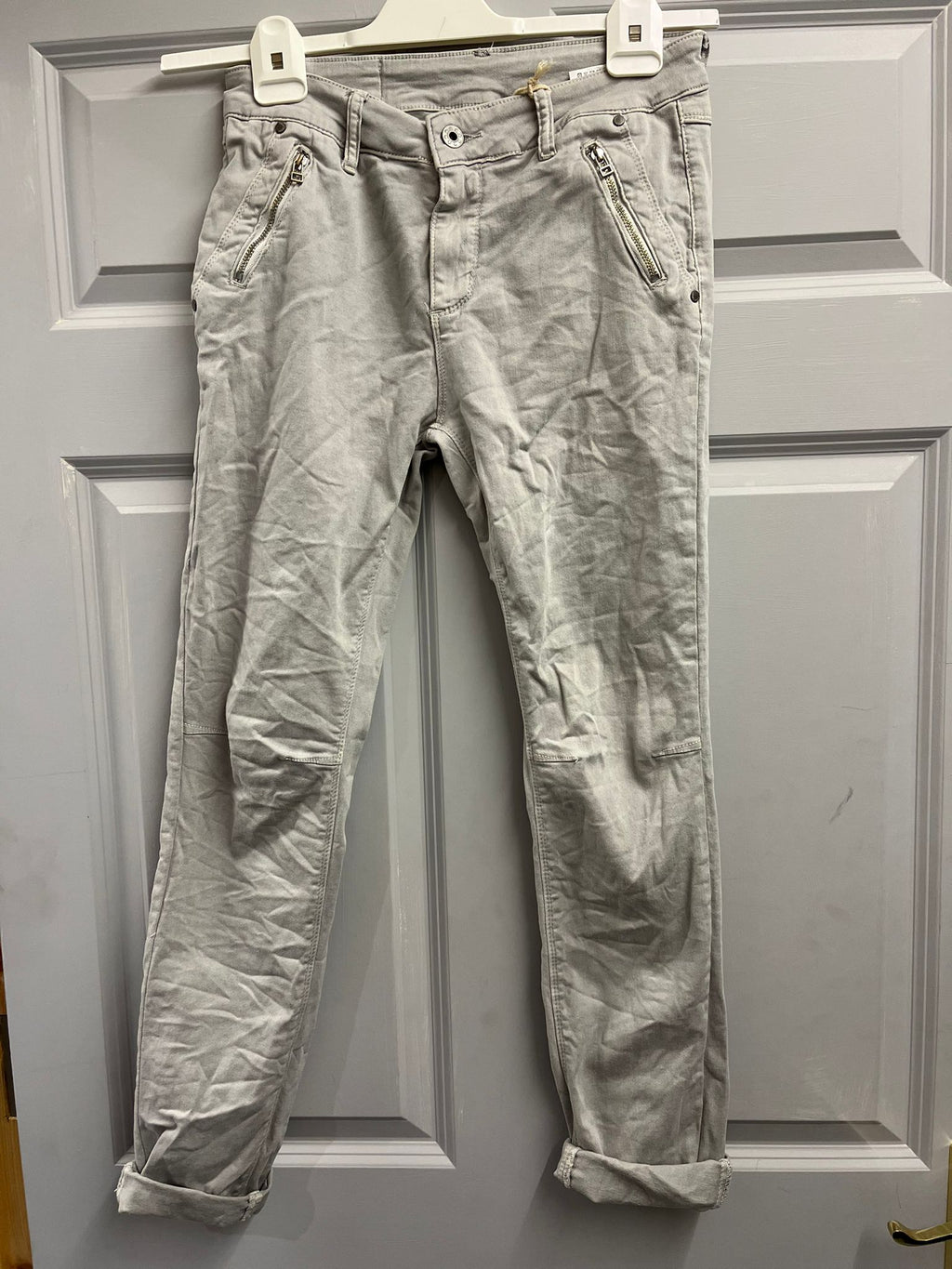 Kyla Mellie Cotton Jeans-Pearl Grey
