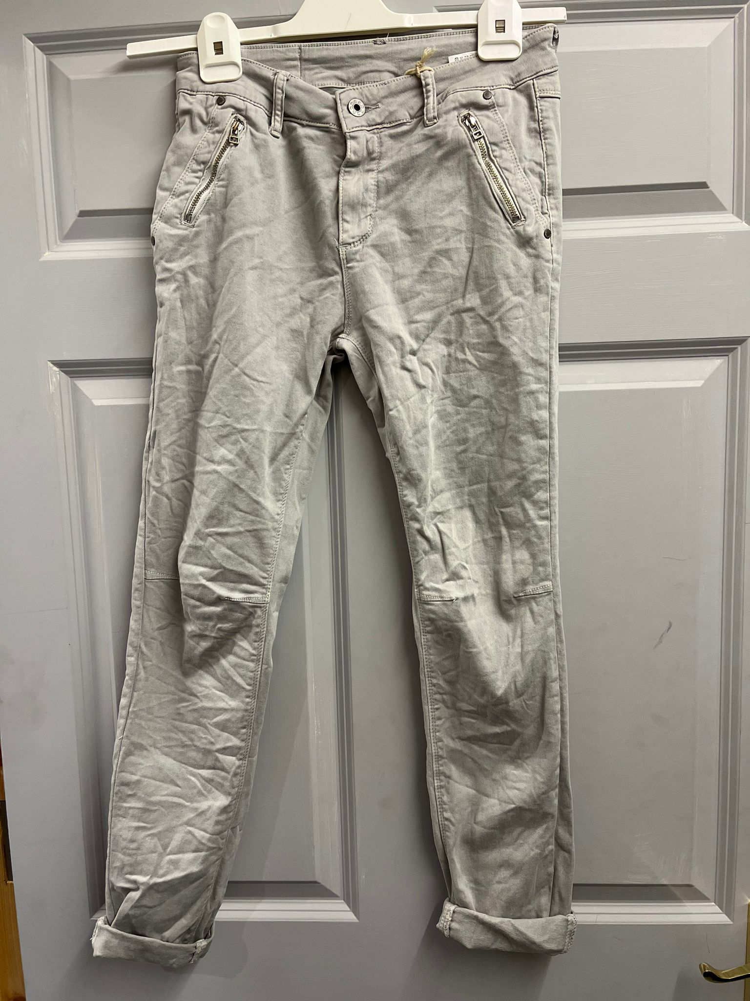 Kyla Mellie Cotton Jeans-Pearl Grey