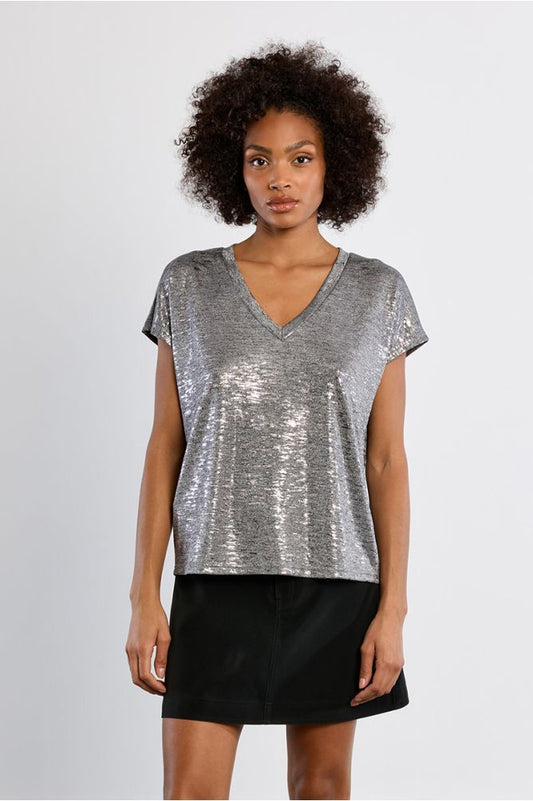Molly Bracken Metallic Top - Silver.